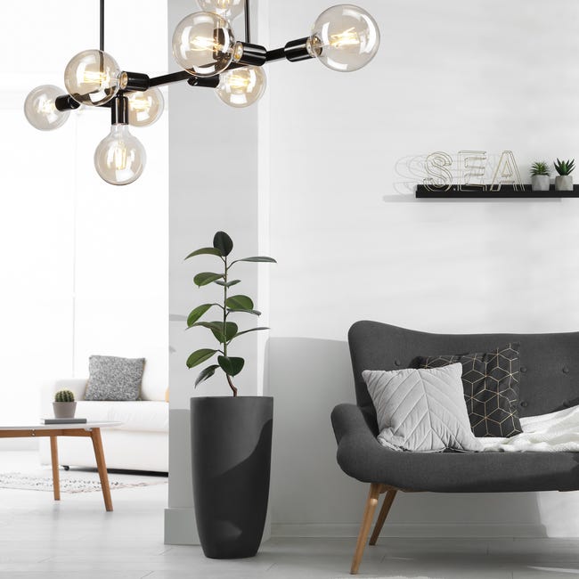 Lampa sufitowa Astrid czarna 8 x E27 Lamkur