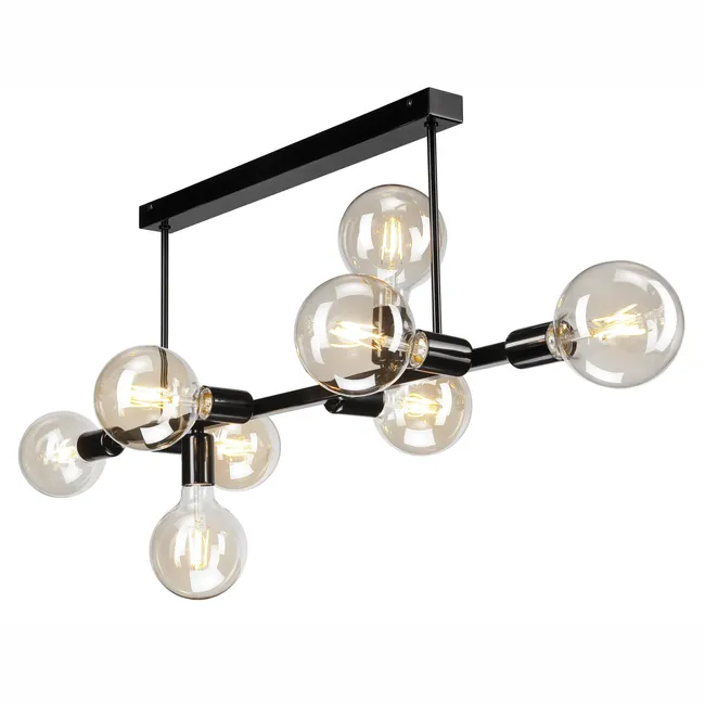 Lampa sufitowa Astrid czarna 8 x E27 Lamkur