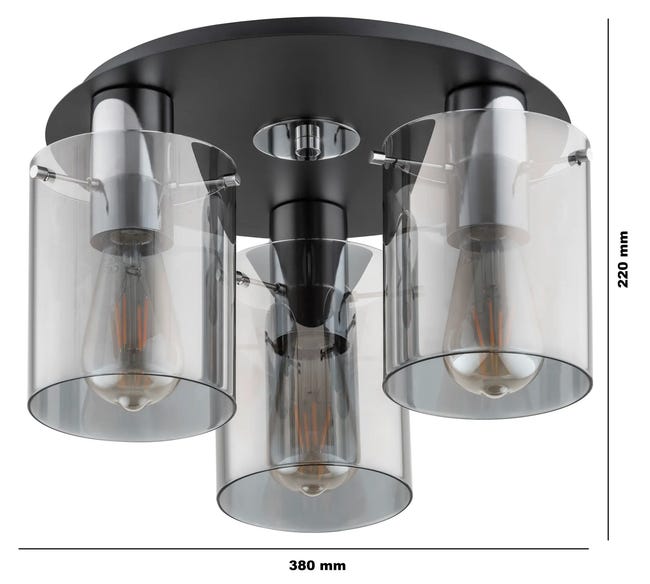 Lampa sufitowa Atman czarna E27 Alfa