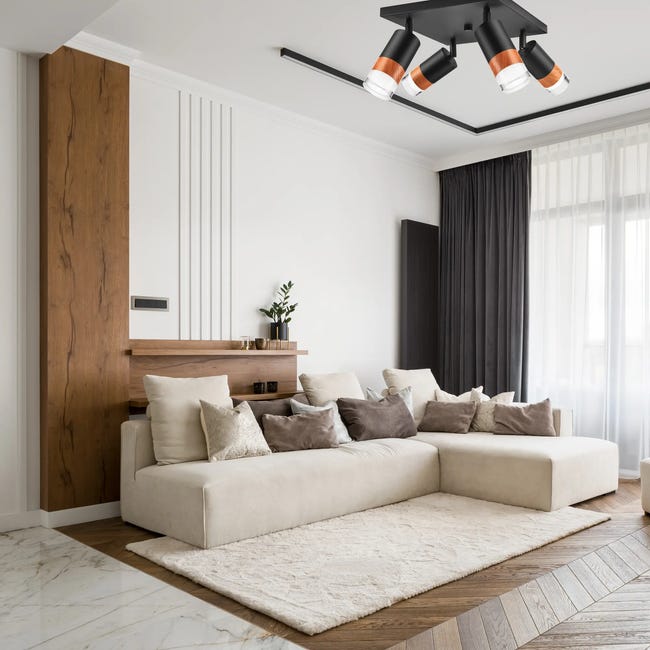 Lampa sufitowa Aurora czarna 4 x GU10 Lamkur