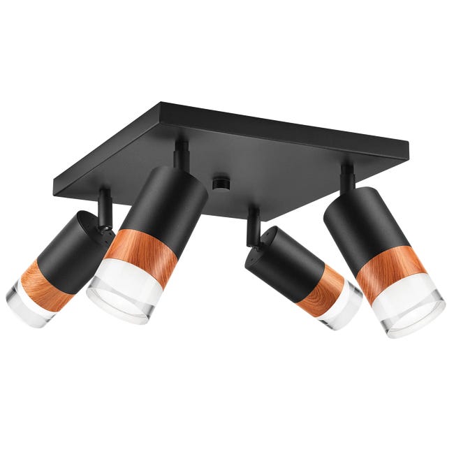 Lampa sufitowa Aurora czarna 4 x GU10 Lamkur
