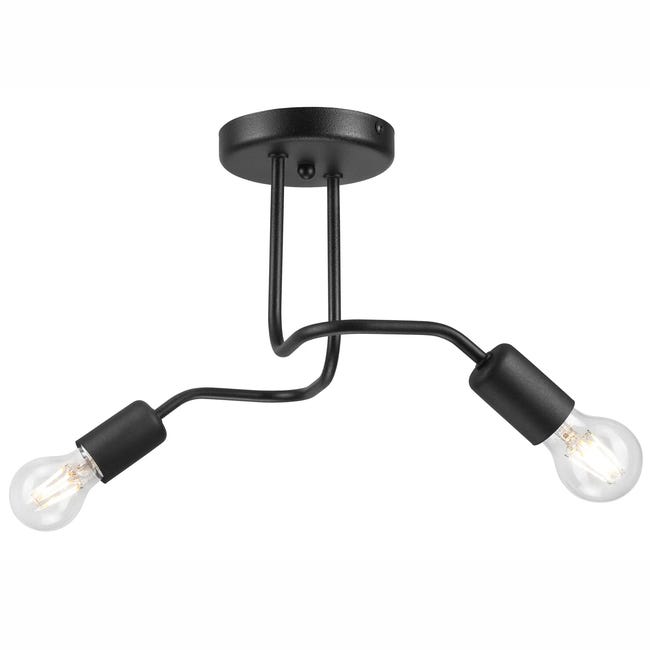Lampa sufitowa Charlie 2 x E27 czarny Lamkur