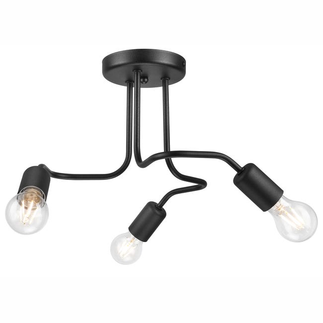 Lampa sufitowa Charlie 3 x E27 czarny Lamkur