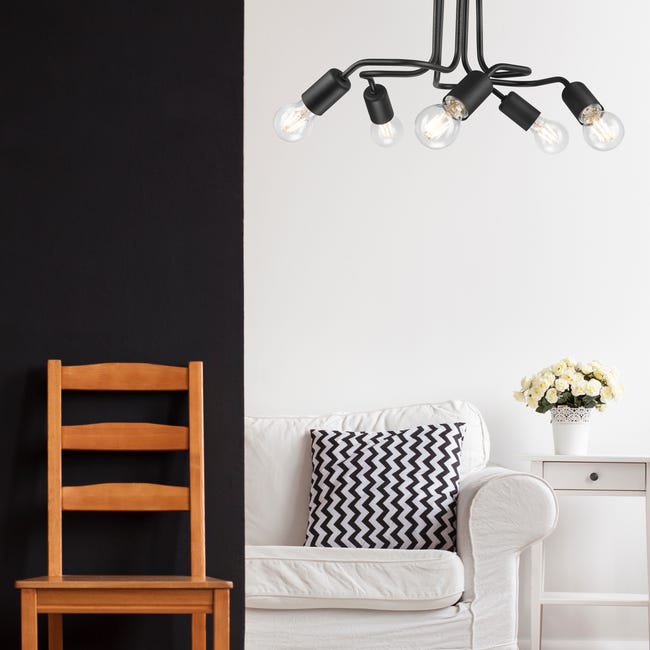 Lampa sufitowa Charlie 5 x E27 czarny Lamkur