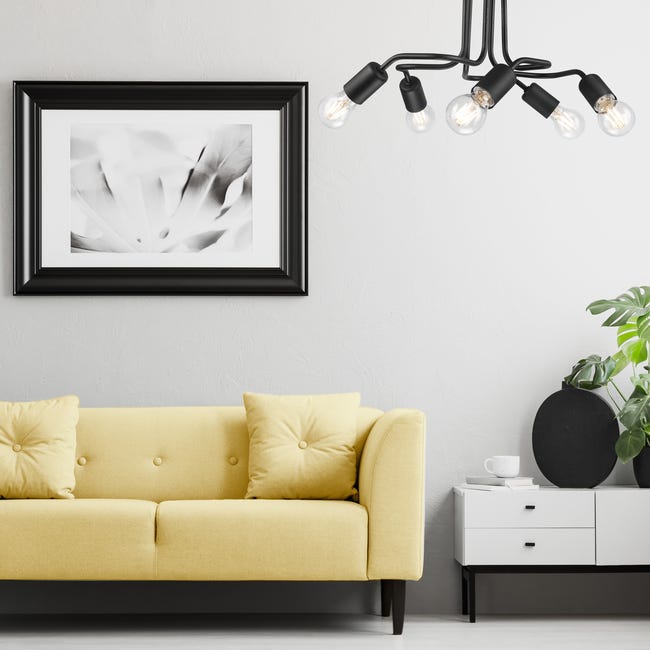 Lampa sufitowa Charlie 5 x E27 czarny Lamkur