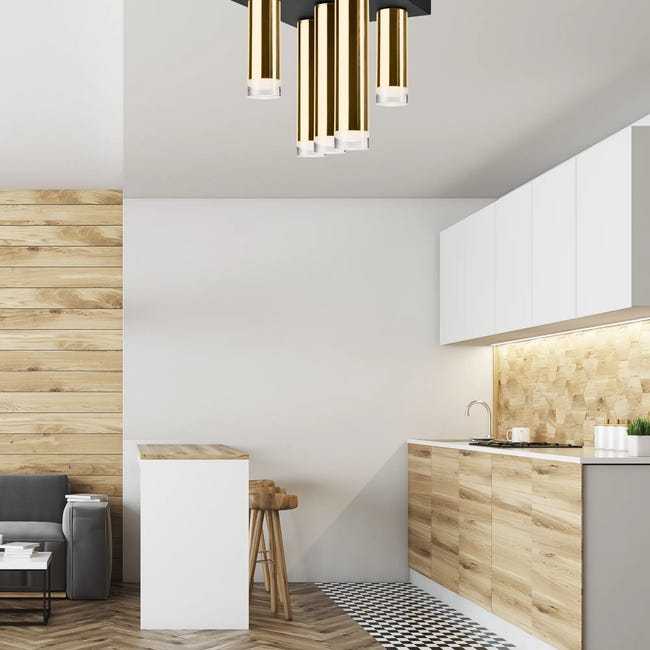 Lampa sufitowa Diego 5 x E27 złoty Lamkur