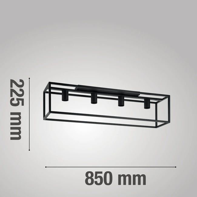Lampa sufitowa Eldrick czarna 4 x E27 Inspire