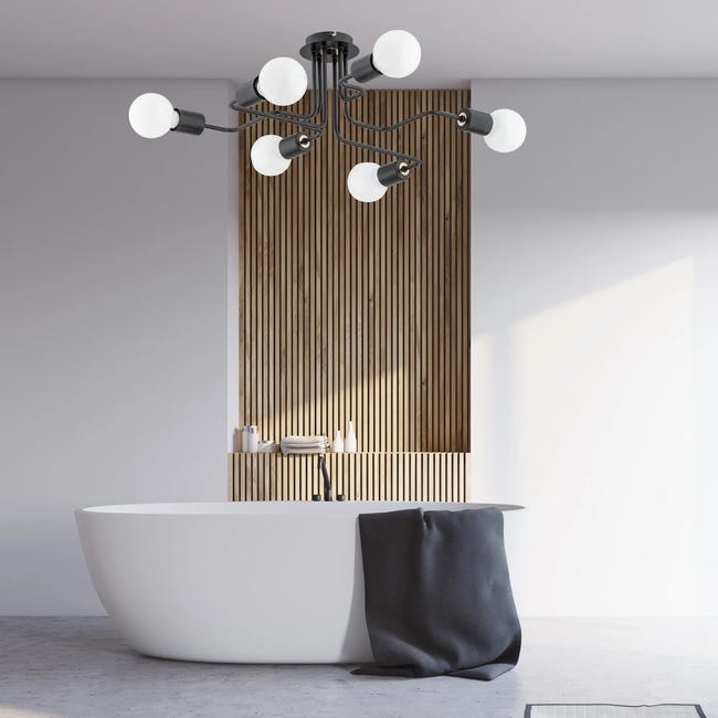 Lampa sufitowa Harp czarna 6 x E27 Alfa