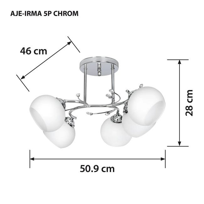 Lampa sufitowa Irma srebrna 5 x E27 Activejet