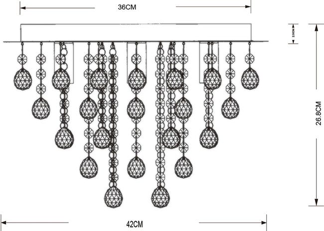 Lampa sufitowa Lancaster Crystal 5 x E14 czarna Reality