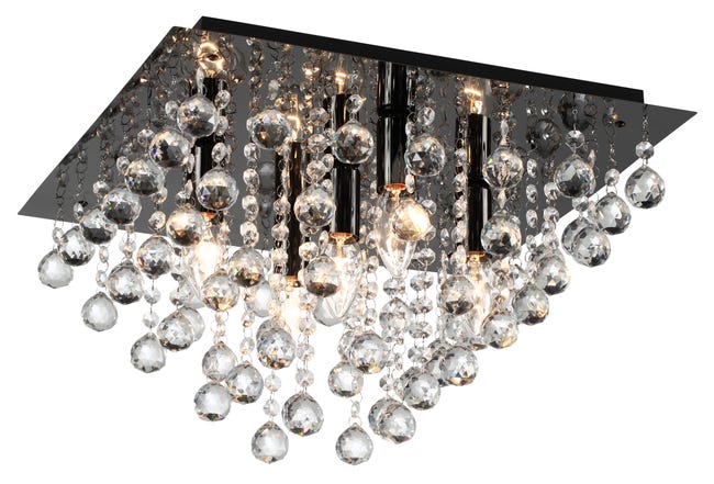 Lampa sufitowa Lancaster Crystal 5 x E14 czarna Reality