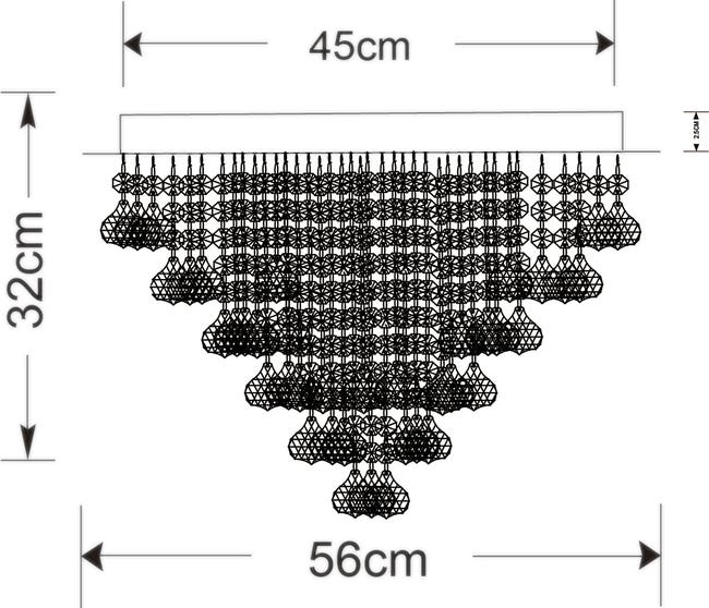 Lampa sufitowa Lancaster Crystal czarna 7 x E14 Reality
