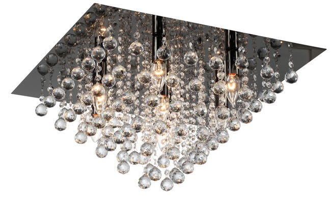 Lampa sufitowa Lancaster Crystal czarna 7 x E14 Reality