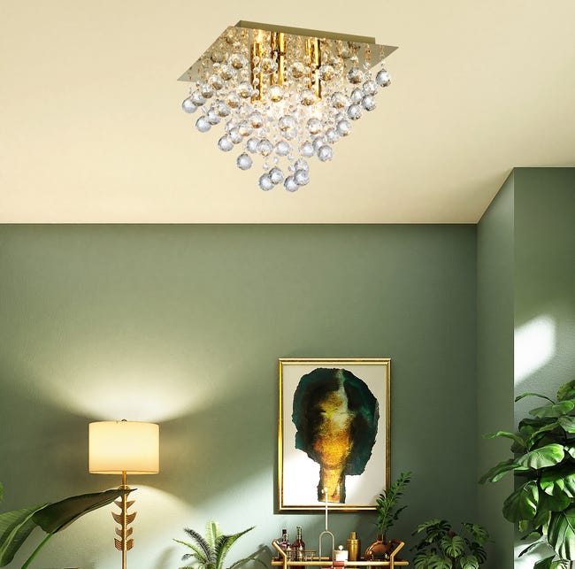 Lampa sufitowa Lancaster Crystal złota 3 x E14 Reality
