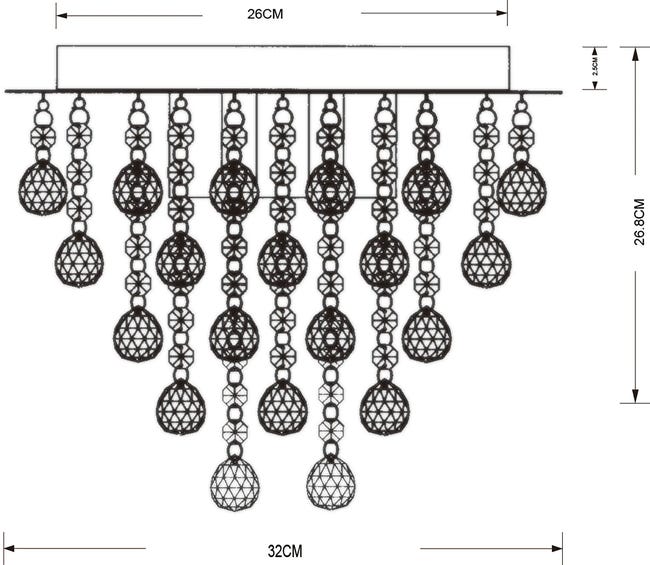 Lampa sufitowa Lancaster Crystal złota 3 x E14 Reality