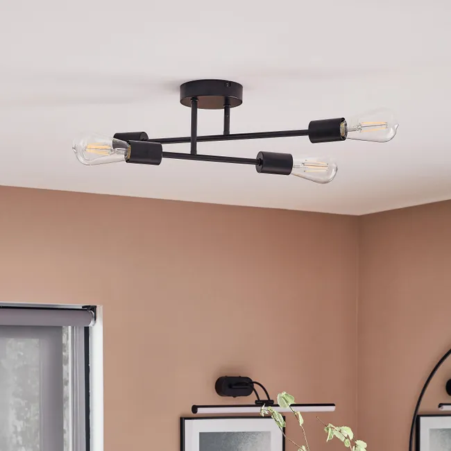 Lampa sufitowa Lina czarna 4 x E27 Inspire