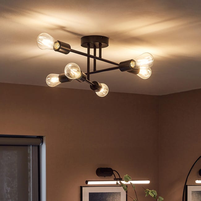Lampa sufitowa Lina czarna 6 x E27 Inspire