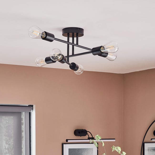 Lampa sufitowa Lina czarna 6 x E27 Inspire