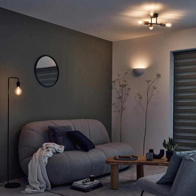 Lampa sufitowa Lina czarna bambus 4 x E27 Inspire