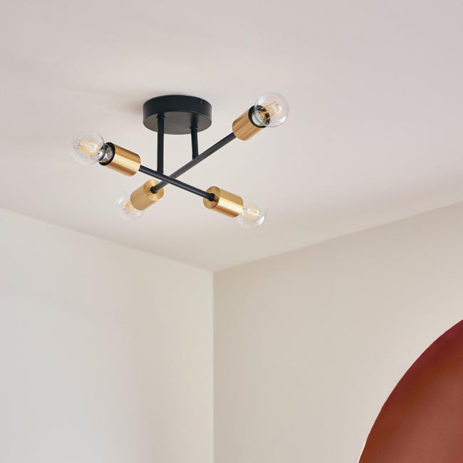 Lampa sufitowa Lina czarno-złota 4 x E27 Inspire