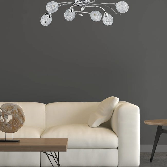 Lampa sufitowa Orlean srebrna 6 x E14 Alfa