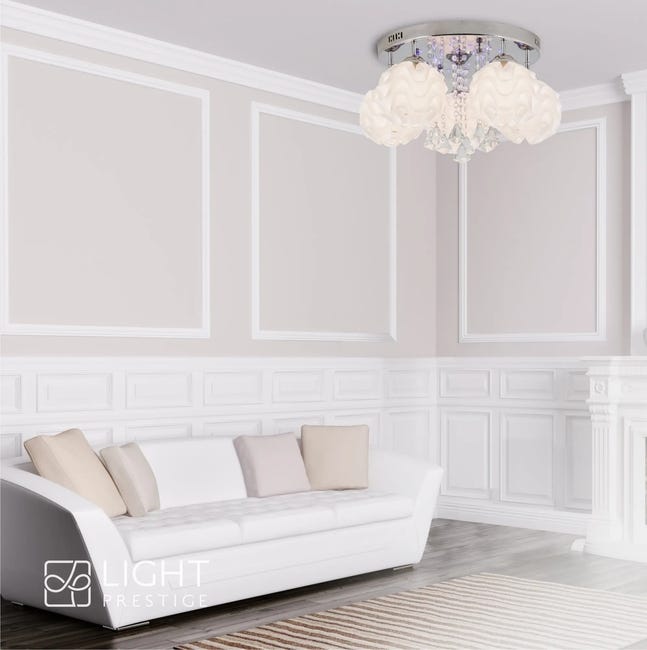 Lampa sufitowa Sada biała z chromem E14 Light Prestige