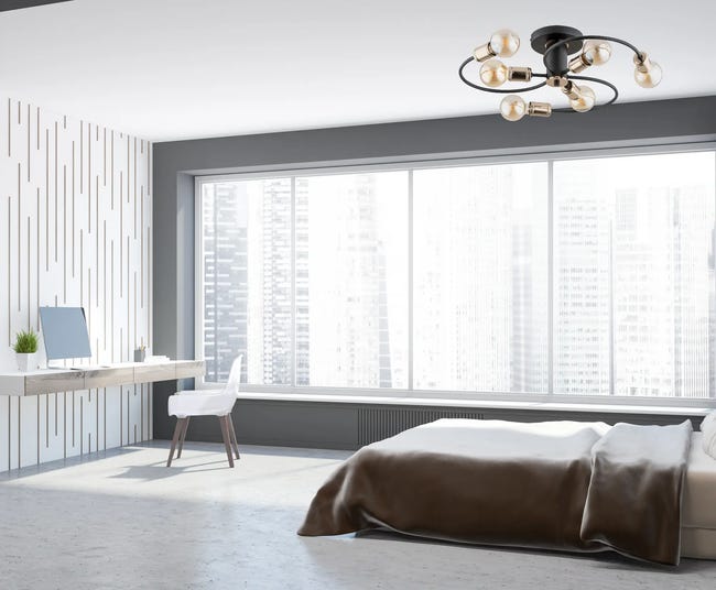 Lampa sufitowa Samba czarno-złota E27 Alfa