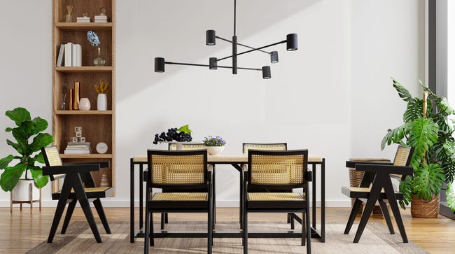 Lampa sufitowa Snow czarna 6 x GU10 Light Prestige