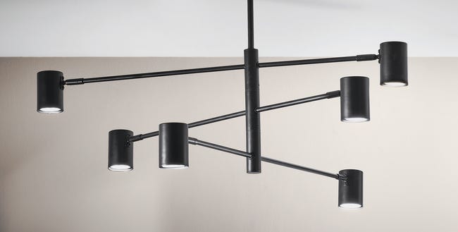 Lampa sufitowa Snow czarna 6 x GU10 Light Prestige