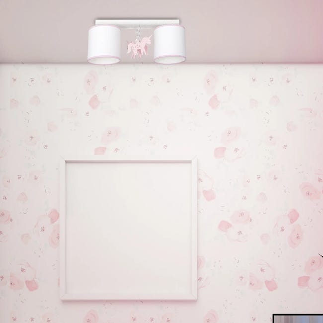 Lampa sufitowa Uni dziecięca biało-różowa 2 x E27 Milagro