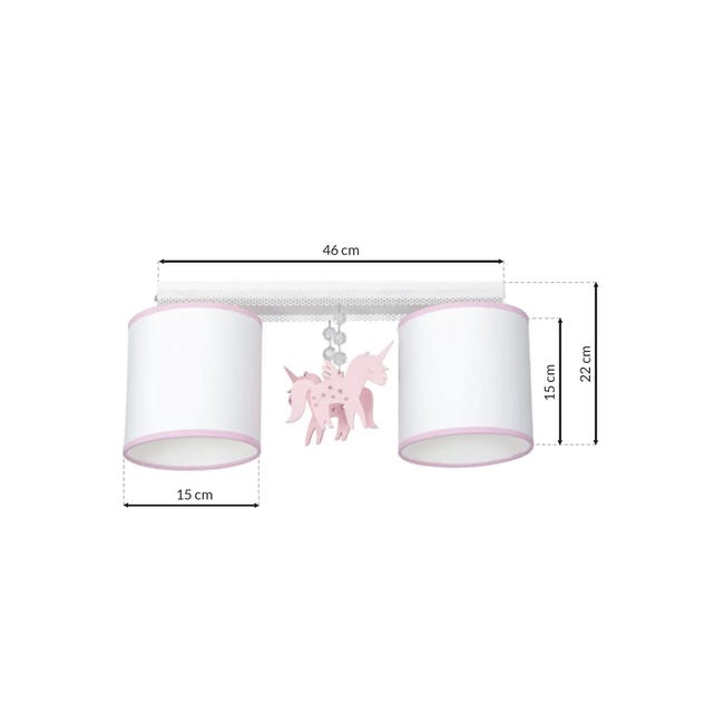 Lampa sufitowa Uni dziecięca biało-różowa 2 x E27 Milagro