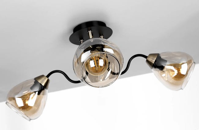 Lampa sufitowa Unica czarno-złota 3 x E27 Candellux