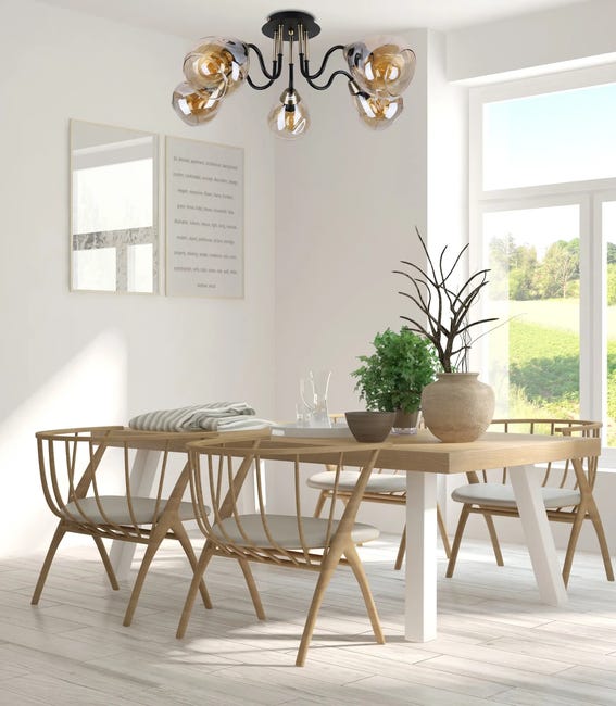 Lampa sufitowa Unica czarno-złota 5 x E27 Candellux