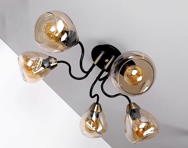 Lampa sufitowa Unica czarno-złota 5 x E27 Candellux
