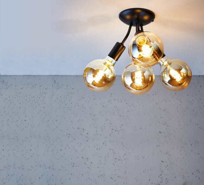 Lampa sufitowa Viggo czarna 4 x E27 Lamkur