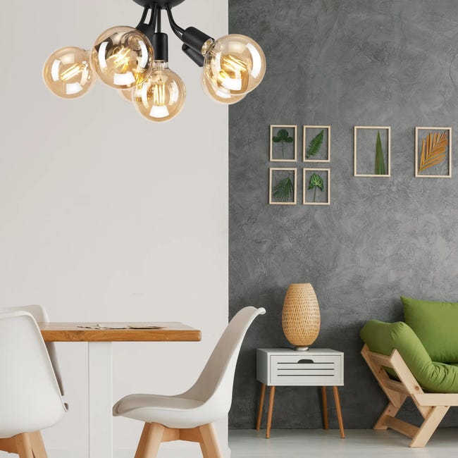 Lampa sufitowa Viggo czarna 6 x E27 Lamkur