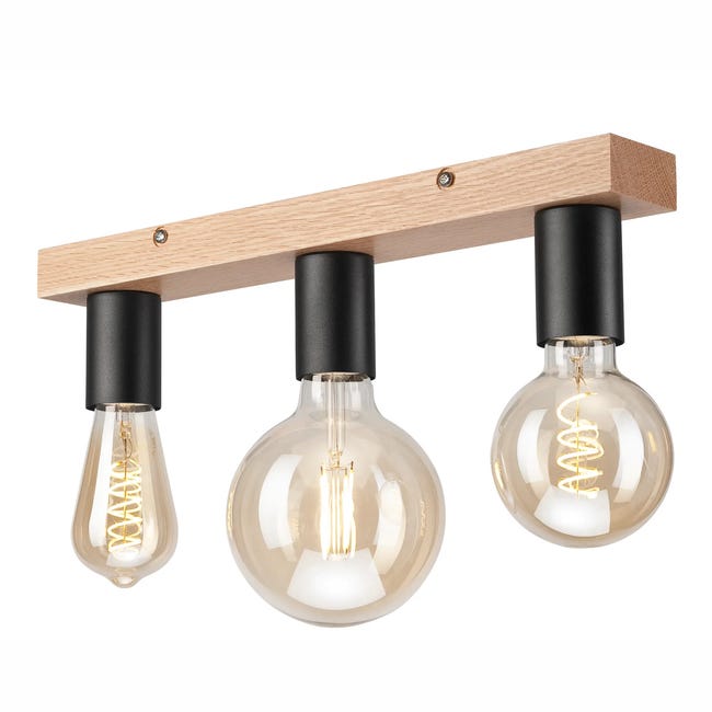 Lampa sufitowa Vito Oak dąb 3 x E27 Lamkur