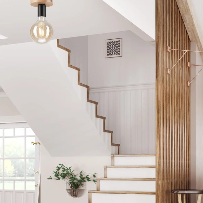 Lampa sufitowa Vito Oak dąb E27 Lamkur