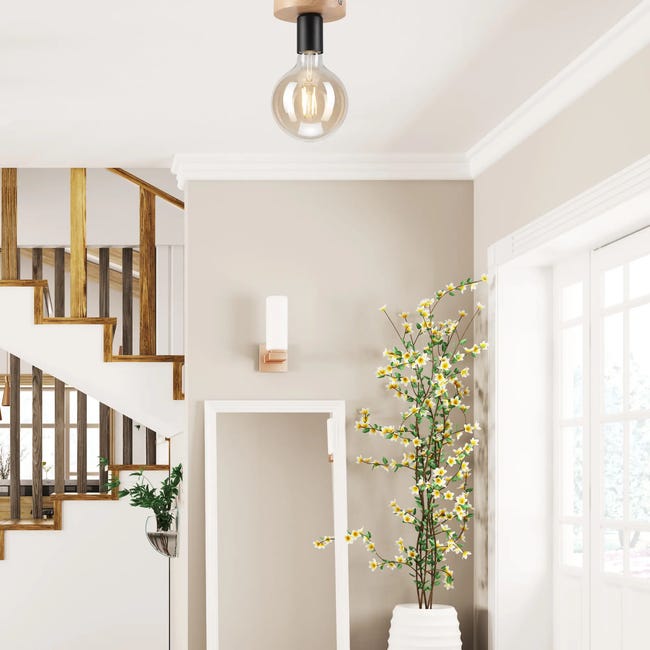 Lampa sufitowa Vito Oak dąb E27 Lamkur