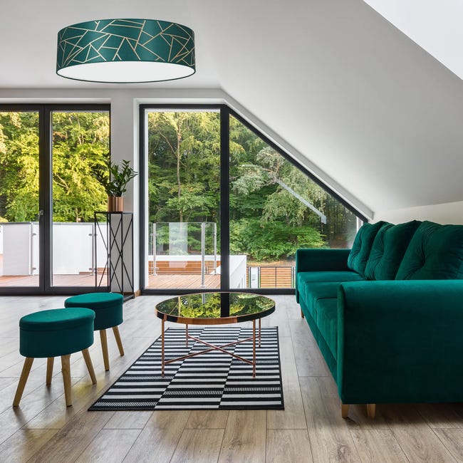 Lampa sufitowa Ziggy zielony 3 x E27 Milagro