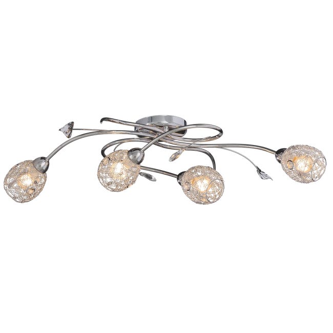 Lampa sufitowa srebrna 4 x E14 Alfa
