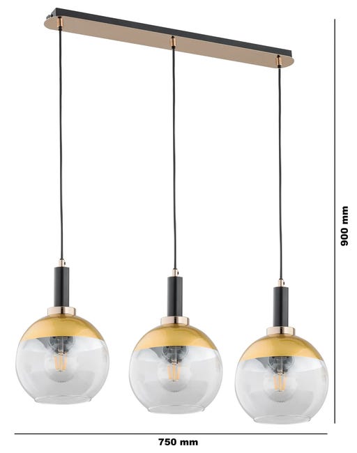 Lampa wisząca Adria złota 3 x E27 Alfa