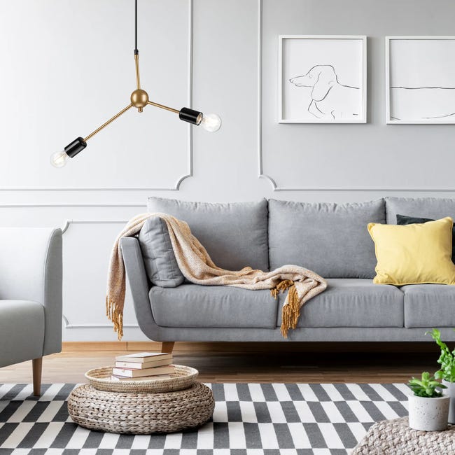 Lampa wisząca Alessia czarno-złota 2 x E27 Lamkur