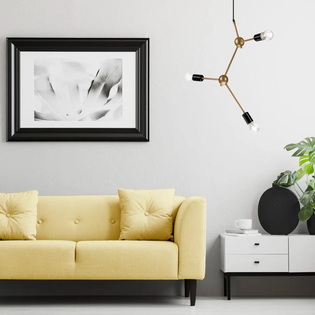 Lampa wisząca Alessia czarno-złota 3 x E27 Lamkur