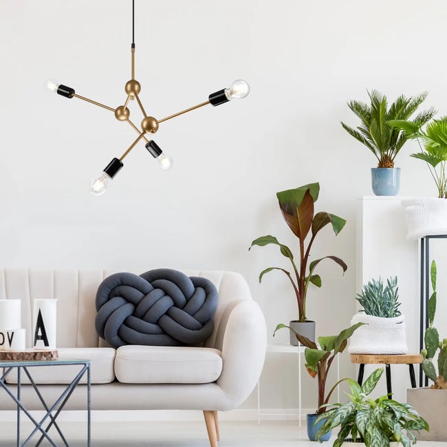 Lampa wisząca Alessia czarno-złota 4 x E27 Lamkur