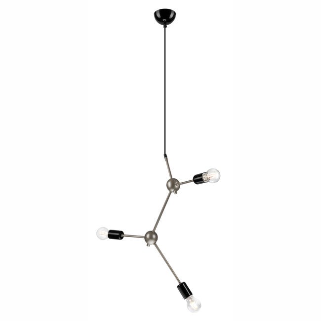Lampa wisząca Alessia szara 3 x E27 Lamkur