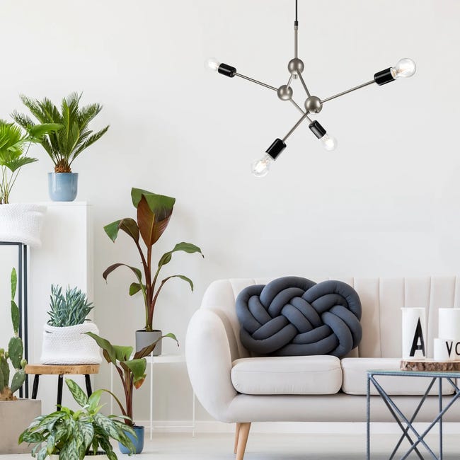 Lampa wisząca Alessia szara 4 x E27 Lamkur