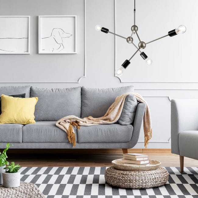 Lampa wisząca Alessia szara 4 x E27 Lamkur