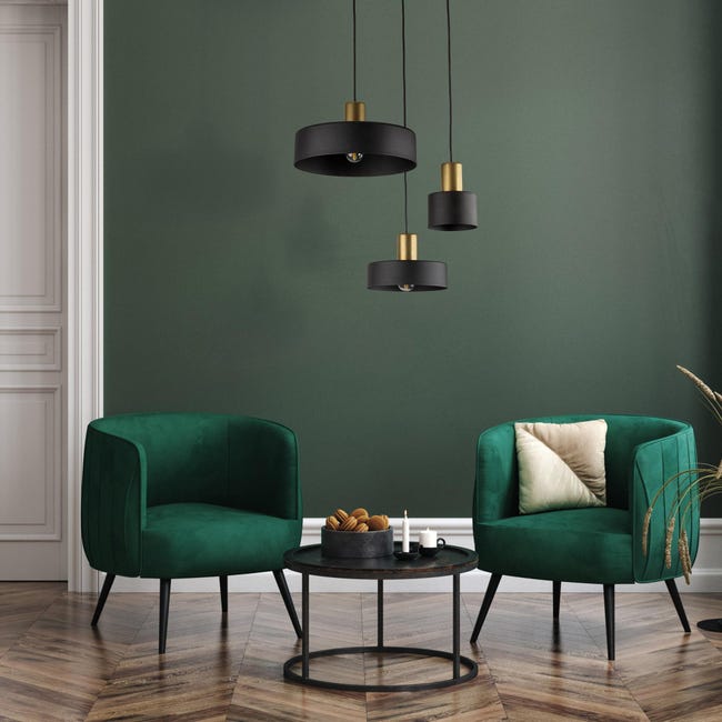 Lampa wisząca Alvaro czarno-złota 3 x E27 Tk Lighting