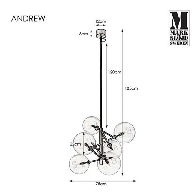 Lampa wisząca Andrew czarna G9 Markslojd